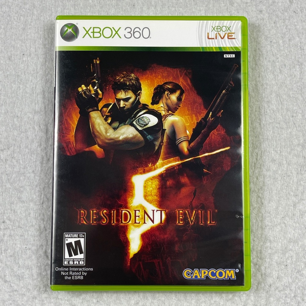 Capcom‎ Resident Evil 5 Xbox 360 Standard Edition Survival Horror Video Game